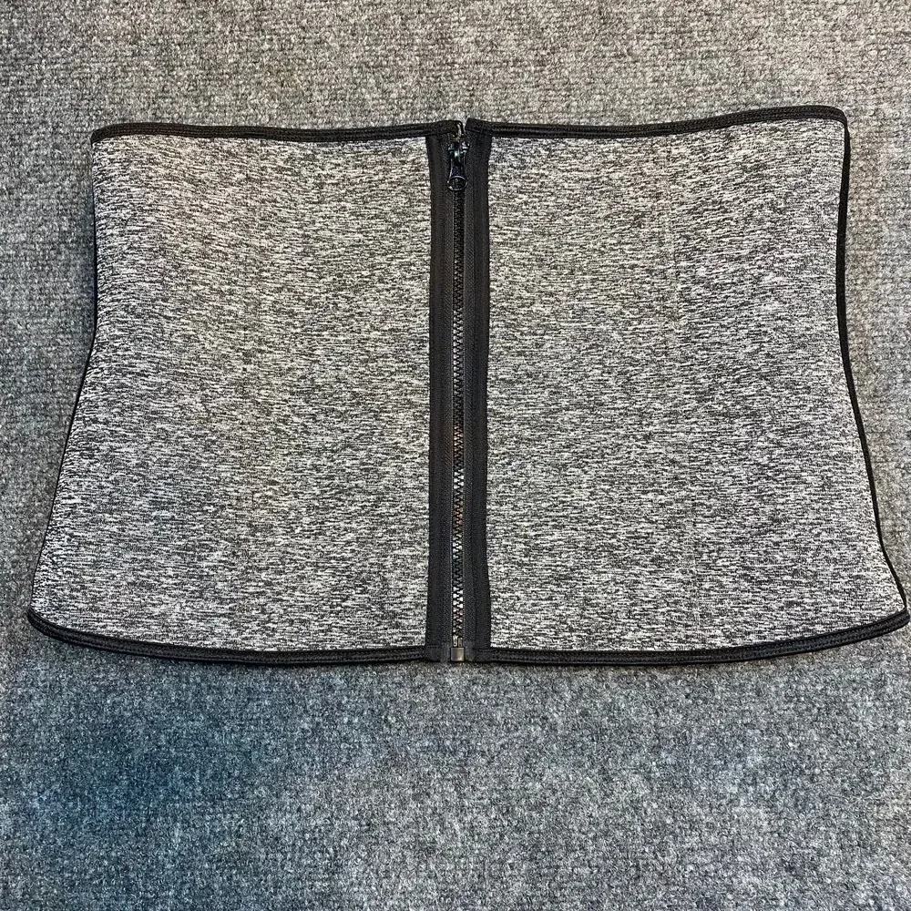 Waist Trainer Corset Tummy Control 3XL Zip Hook Eye Zip Boning Gray Neoprene